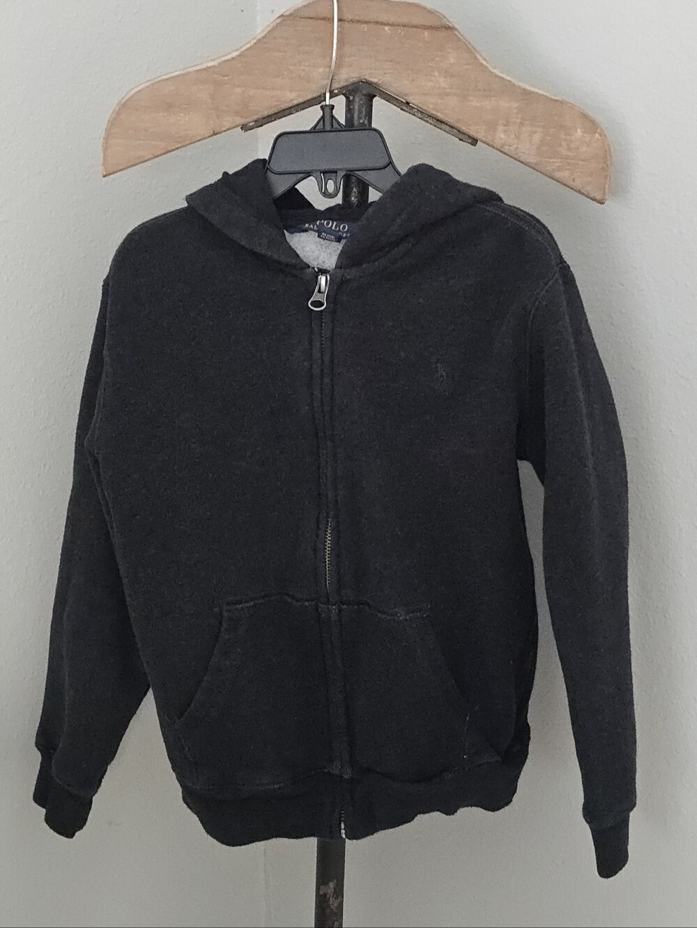 Polo by Ralph Lauren Kids Dark Grey Hooded Zip Jacket Boys Size 7